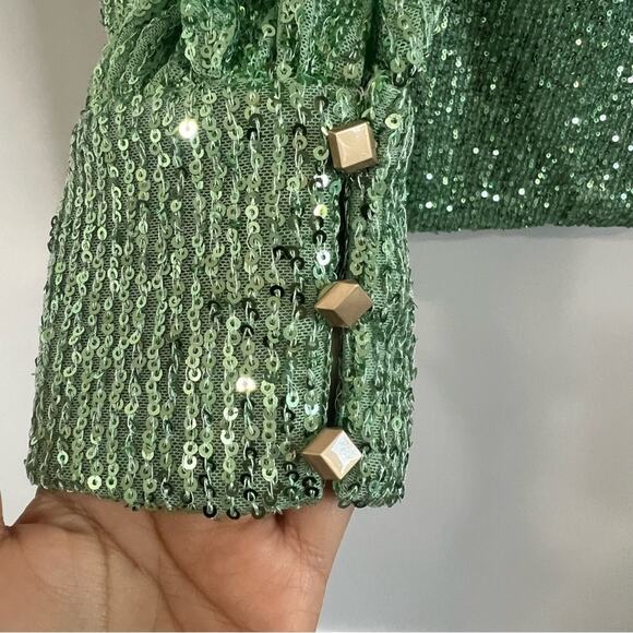 Mac Duggal 26865 Sequined Structured Bishop Sleeve Mini Dress - Picture 6 of 10